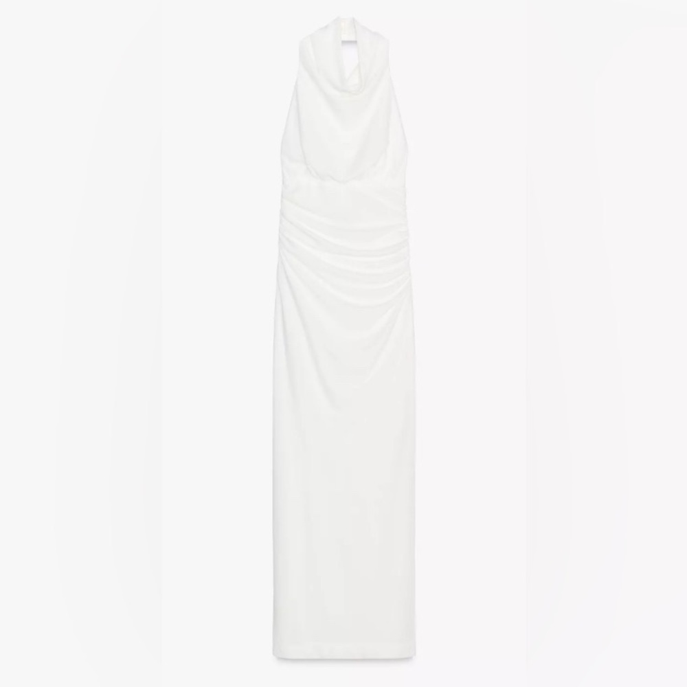 Elegant White Halter Dress